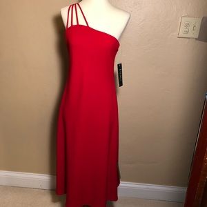 One-Shoulder Red Cocktail Dress